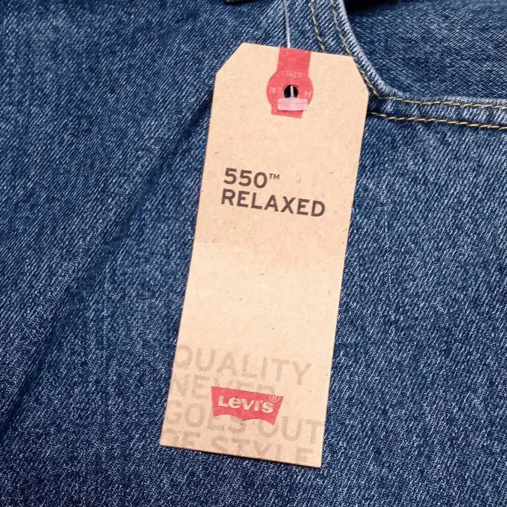 NWT Levis 550 Mens Jeans Size 52x30 Relaxed Fit Blue Denim Tapered Big & Tall